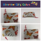 Zip Clutch / Purse / Bag / Pouch - Orange Butterfly Zip Clutch / Purse / Bag / Pouch - Orange Butterfly